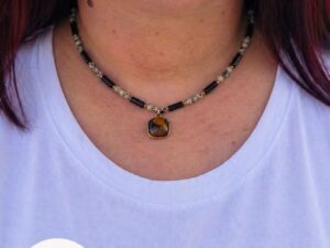 Dalmatian Jasper, Tourmaline & Tiger’s Eye Necklace