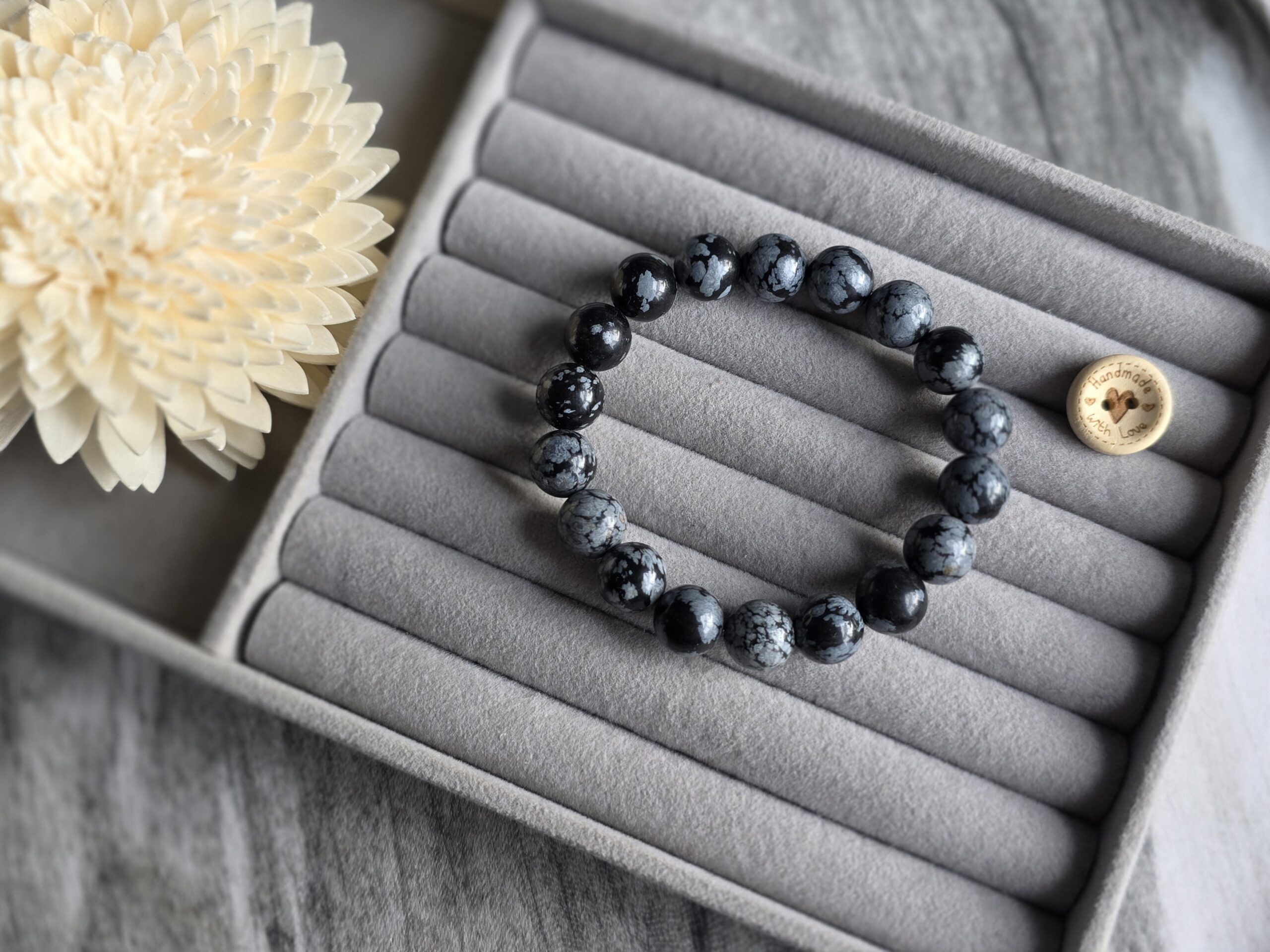 Snowflake Obsidian Bracelet