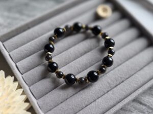 Silver & Golden Sheen Obsidian Bracelet