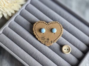 Larimar Stud Earrings – Stainless Steel