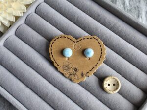 Larimar Stud Earrings – Stainless Steel