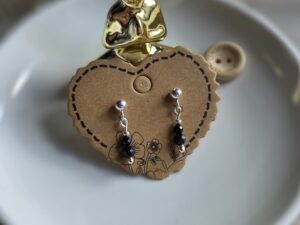 Black Tourmaline Earrings – Sterling Silver (925)