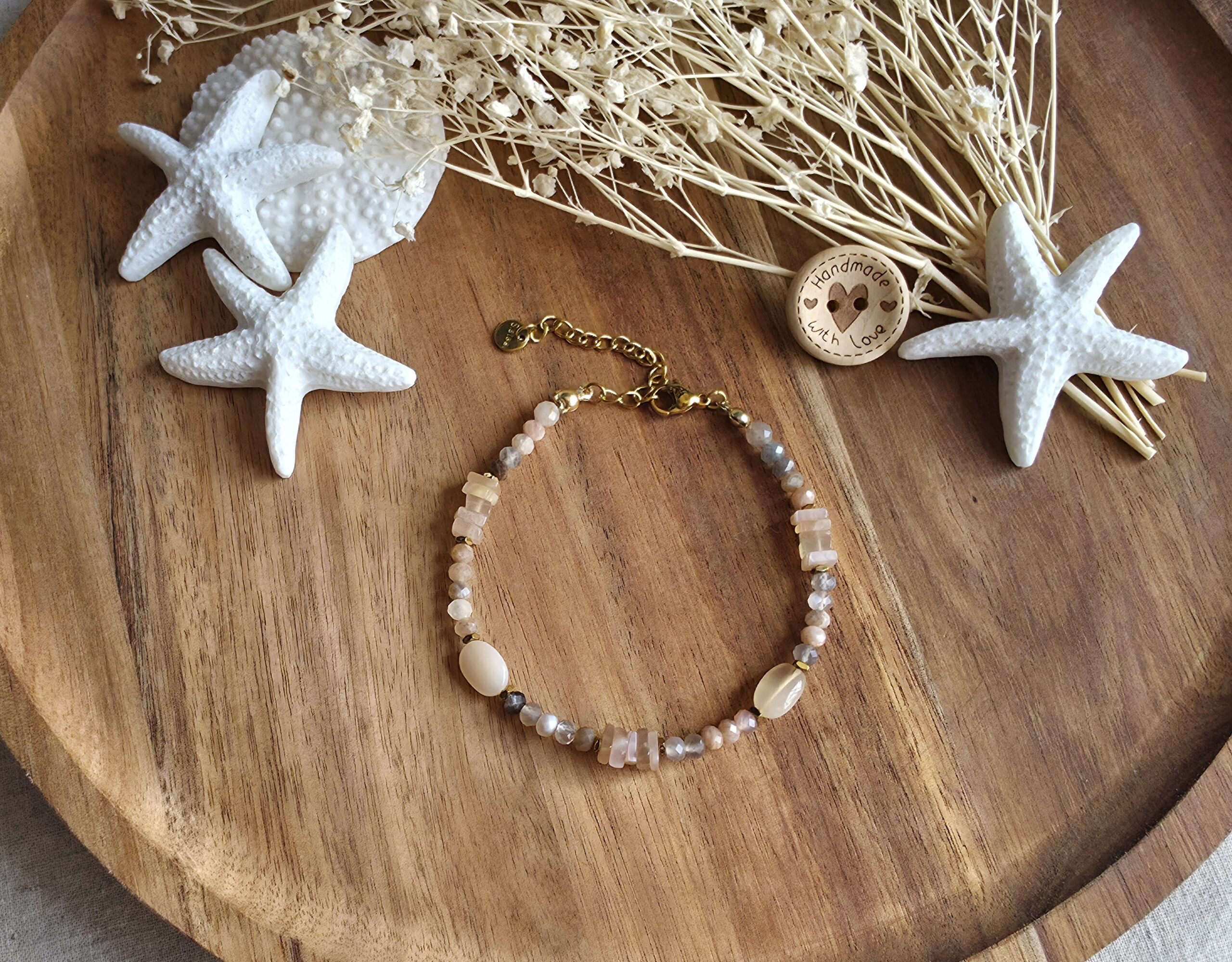 Moonstone & Sunstone Bracelet