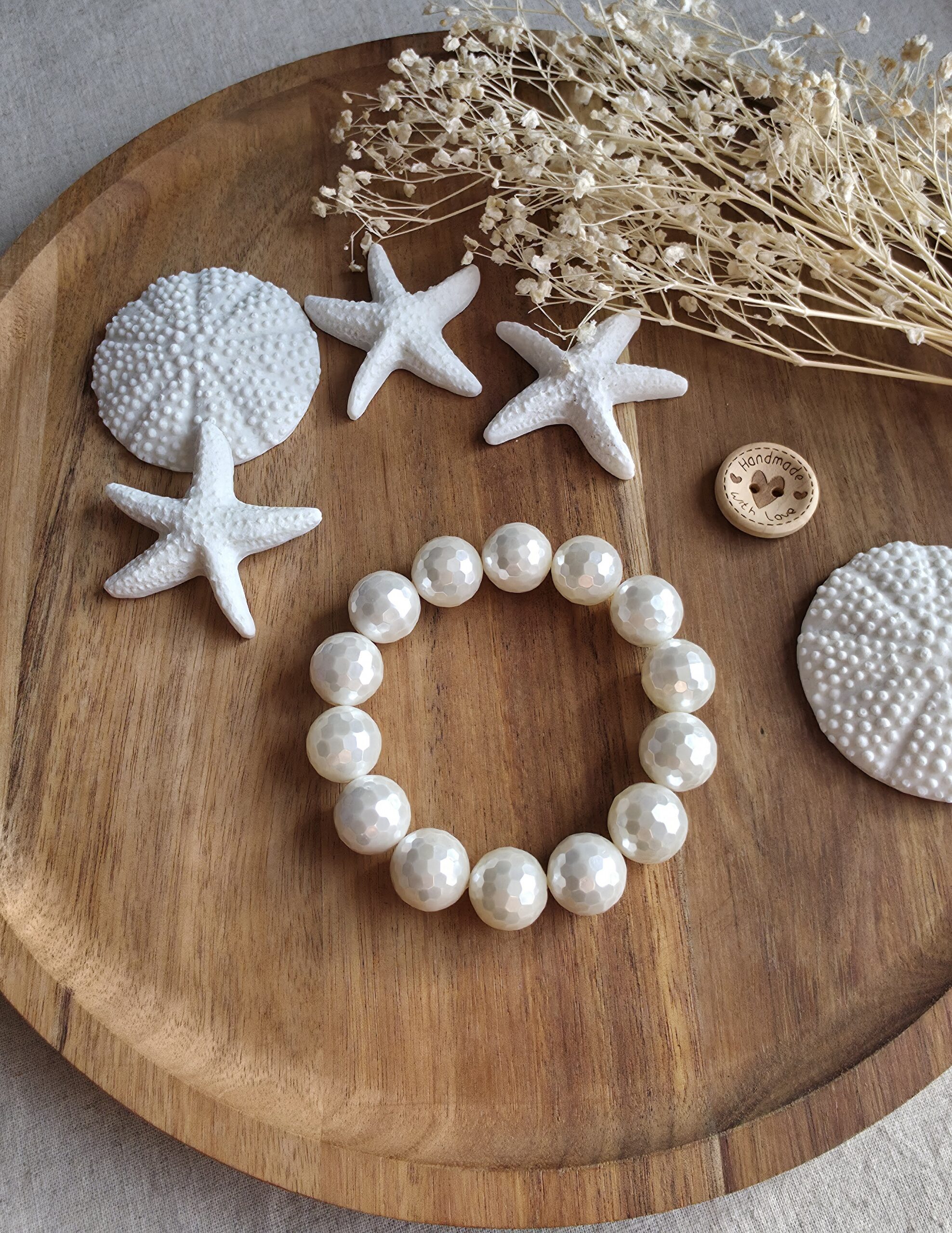 Shell Pearl Disco Ball Bracelet