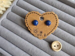 Lapis Lazuli Stud Earrings – Stainless Steel