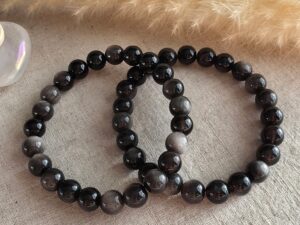 Silver Sheen Obsidian Bracelet