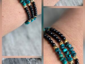 Black Onyx & Natural Turquoise Bracelet