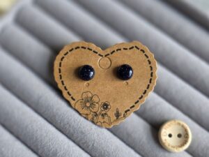 Blue Goldstone Stud Earrings – Stainless Steel