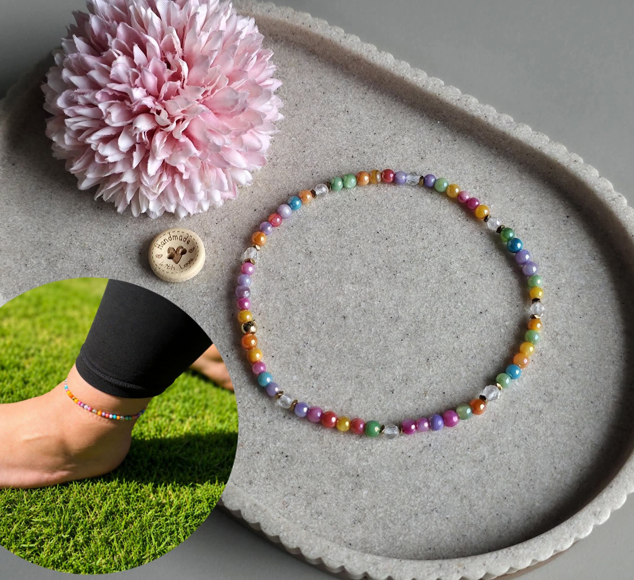 Aura Shell & Quartz Anklet
