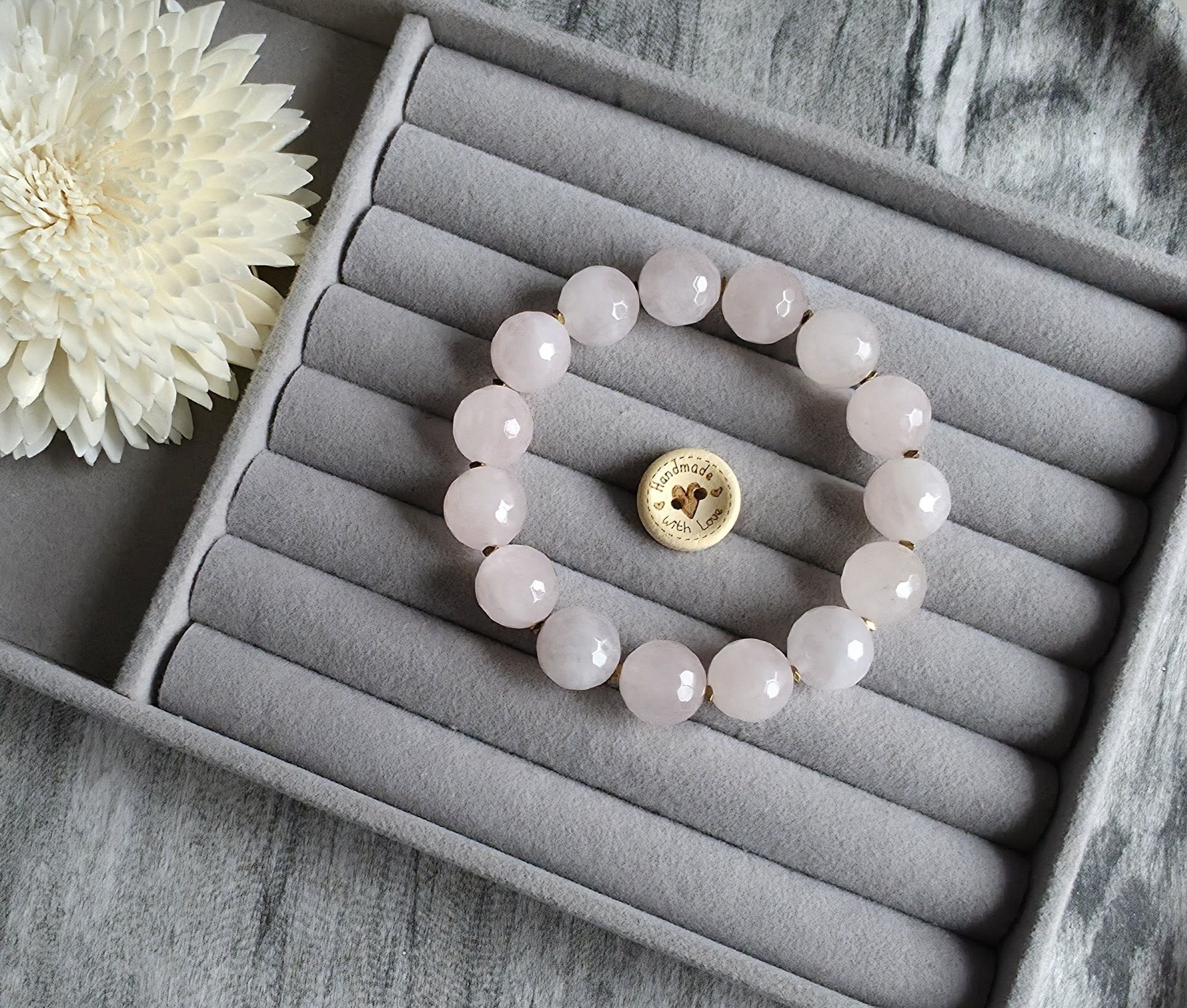 Faceted Rose Quartz Bracelet